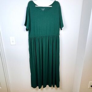 AMAZON ESSENTIALS Green Short Sleeve Maxi Dress NWT / Plus Size 3X